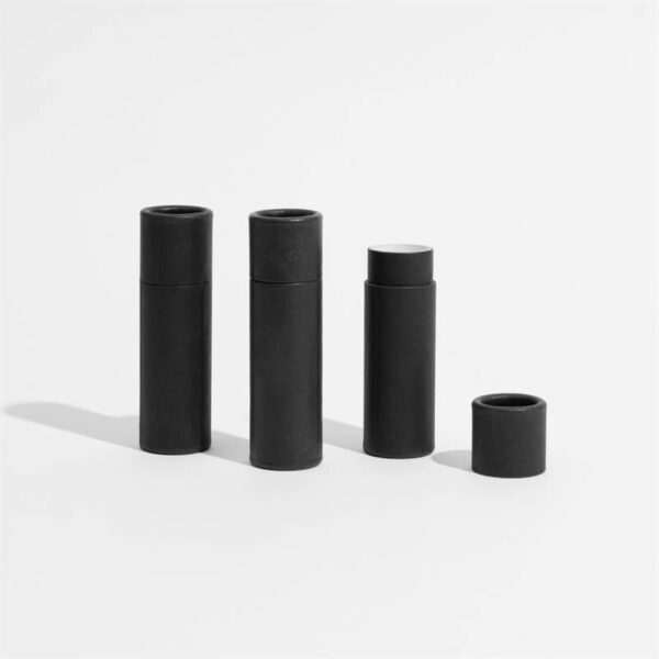 20x70mm Tubos de papel para bálsamo labial de 0,3 onças 8,5 g preto aberto
