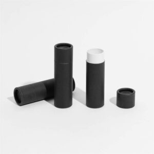 Tubo di carta push-up nero da 27 mm x 91 mm da 1 oncia e 29 g aperto