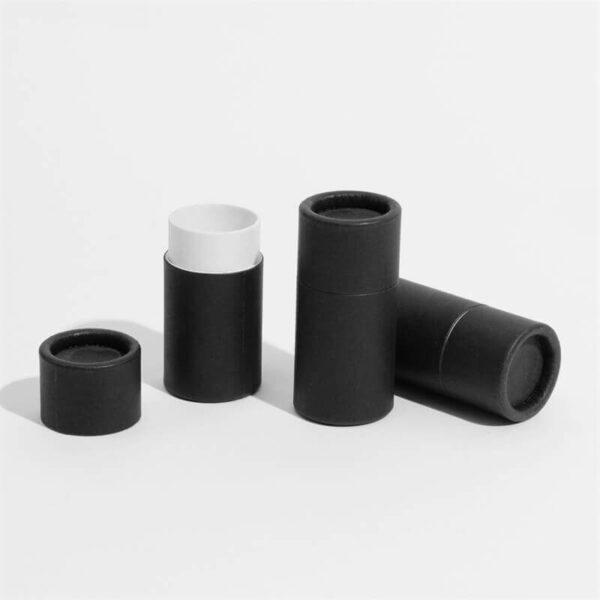 27mm x 56mm 15 ML 0,5 onças Push-Up Tubo de papel preto aberto